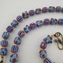 Antique Venetian Style Chevron & Skunk Glass Beads Necklace Image 7