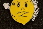 A little bitter ! , Pin back badge.