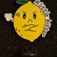A little bitter ! , Pin back badge.