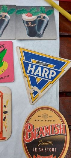 20 x vintage beer mats ,nice collection,,see pictures for condition ,sold as seen ,price includes post to anywhere in Ireland thank you, Job lot