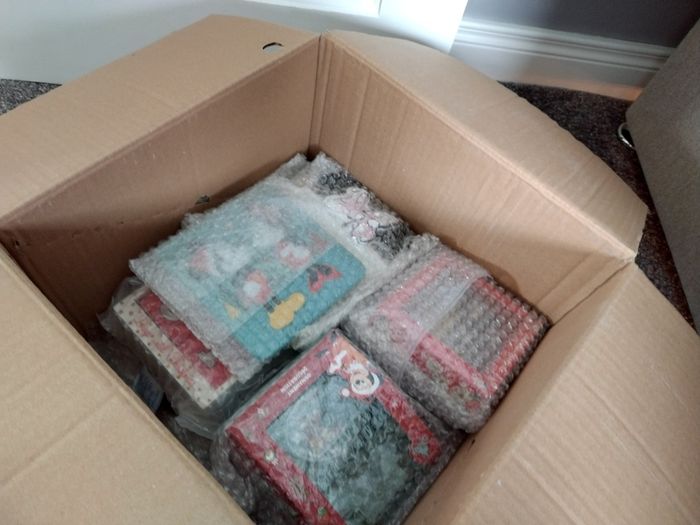Box Of New as New Disney Christmas Ornaments and Gifts