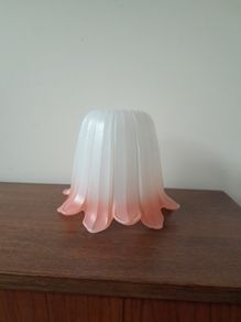 Vintage Frosted White and Pink Glass Shade