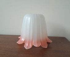 Vintage Frosted White and Pink Glass Shade
