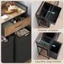 Laundry Basket, 3 Compartments Laundry Hamper 150L, 3 Drawers Image 4