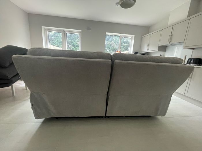 3 Seater Fabric Electric Recliner Sofa Light Grey