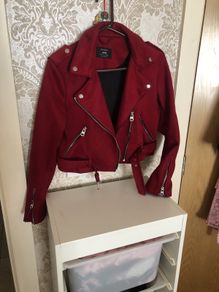 Bershka Suede Biker Jacket Size 12