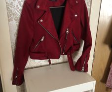 Bershka Suede Biker Jacket Size 12