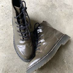 Zara green doc style boots 6/39