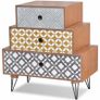 Nightstand with 3 Drawers Brown Image 2