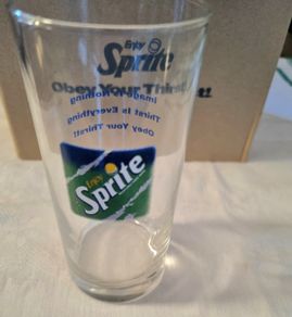 6 x Vintage Sprite Drinking Glasses