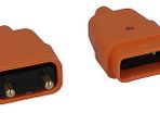 Rubber Connector 10AMP 2 Pin Orange Suits Flymo etc