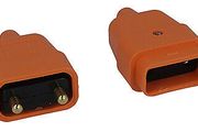 Rubber Connector 10AMP 2 Pin Orange Suits Flymo etc