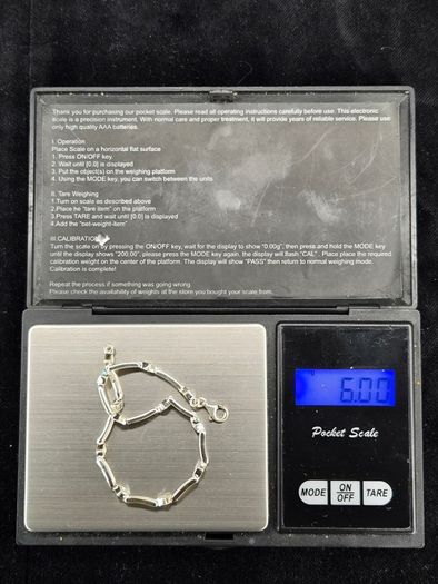 Eclipse Sterling Silver Link Bracelet Blue Clear CZ Boxed