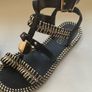 River Island Black & Gold Metallic Woven Gladiator Sandals (UK 5 / EUR 38) Image 4