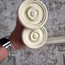 Antique cream curtain pole Image 3
