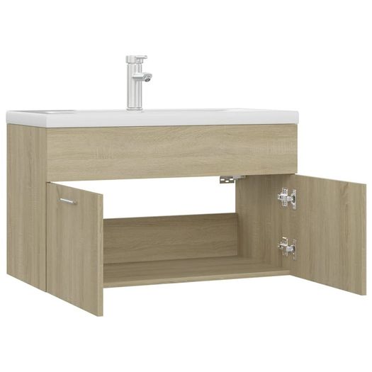 Sink Cabinet with Built-in Basin Sonoma Oak Chipboard