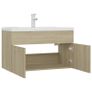 Sink Cabinet with Built-in Basin Sonoma Oak Chipboard Image 7
