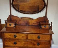 Antique Edwardian Mahogany Dressing Table / Vanity Chest of Drawers