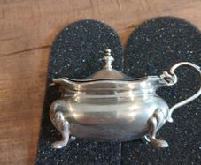 vintage silver mustard condiment