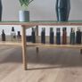 Oak coffee table with fluted glass top Image 2