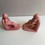 Vintage pink glazed  bookends Image 2