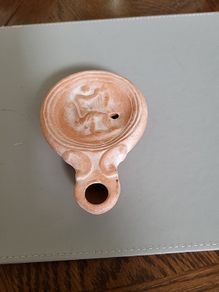 Antique repro roman oil lamp