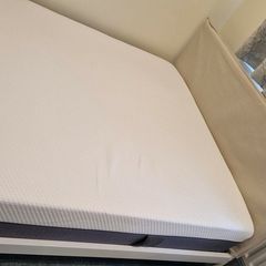 Emma sleep double mattress and protector with IKEA bed frame