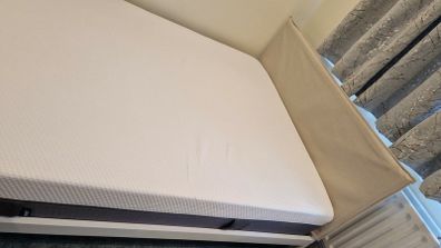 Emma sleep double mattress and protector with IKEA bed frame
