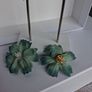 Boho Teal Ombre Camellia Clip On Earrings Image 8