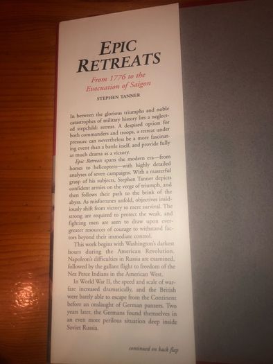 History Book: 'Epic Retreats. From 1776 to the Evacuation of Saigon'