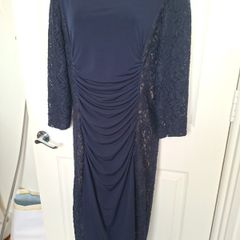 Phase Eight Navy L/S Dress Size 16