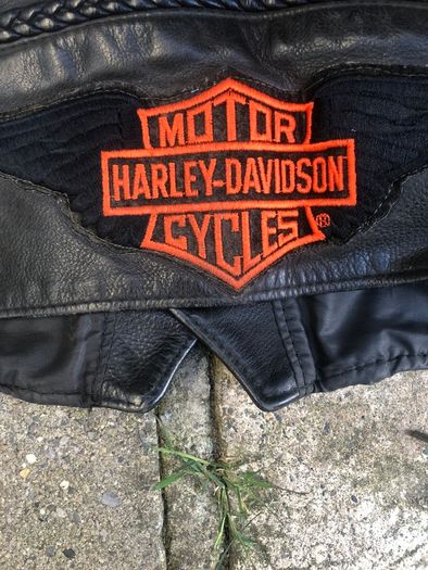Motorbike leather waist coat Harley Davidson