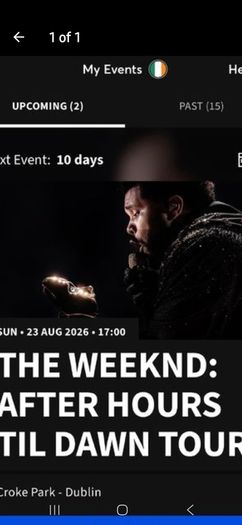 The WEEKEND 2 tickets