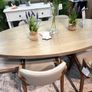 200cm Oval Scandinavian Oak dining table, Like New Image 3