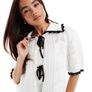Asos Design Cream Knit Tie Front Cardigan Image 5