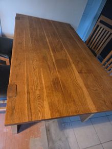 Solid Oak 6 Seater Table L 160cm x W 89cm x H 75cm