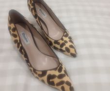Dune Brown Court Heels-Leopard Warm, Golden-Brown Court Heels-Size 5