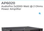 Yorkville AP6020 2x2000-Watt  Power Amplifier