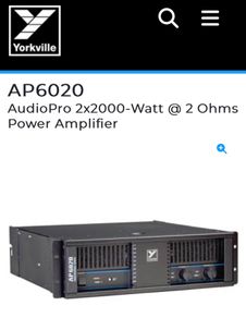 Yorkville AP6020 2x2000-Watt  Power Amplifier