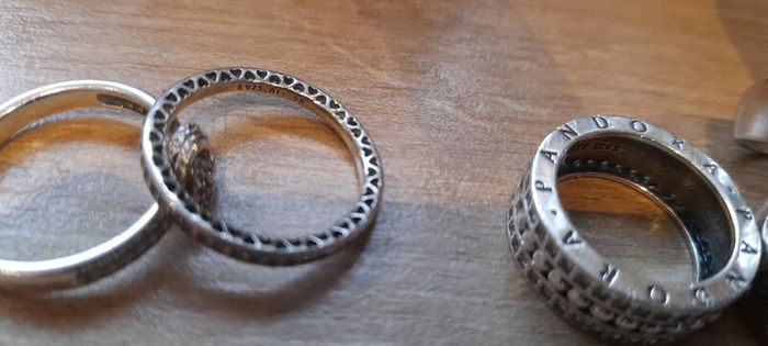 Silver and Pandora rings