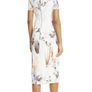 Ted Baker White Floral Bodycon Bardot Dress Off Shoulder Size 1/8UK/36EU Image 8