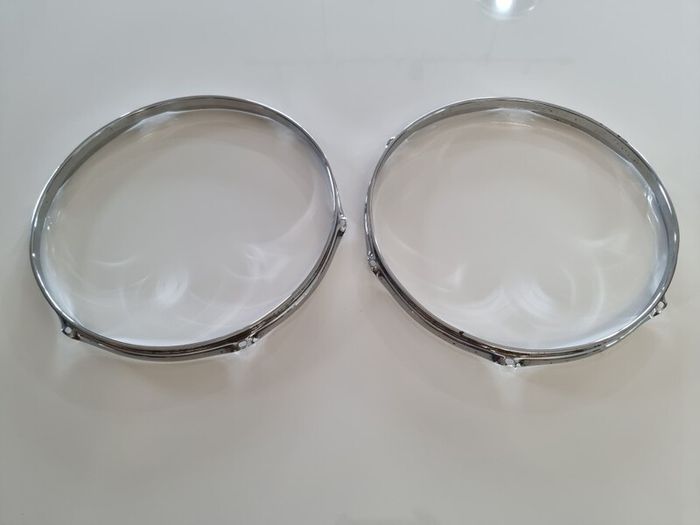 Ludwig 1970s genuine 14" triple flange hoops 6 hole lug ear