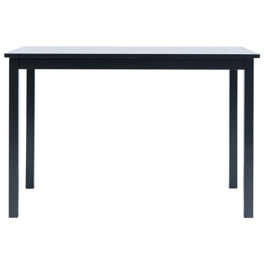 5 Piece Dining Set Solid Rubber Wood Black