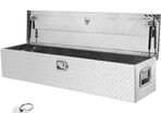 Heavy Duty Aluminum Truck Bed Tool Box, Diamond Plate Tool Box with Side Handle and Lock Keys, Storage Tool Box Chest Box Organizer for Pickup, Truck Bed, RV, Trailer, 121.9x38.1x38.1 cm, Silver