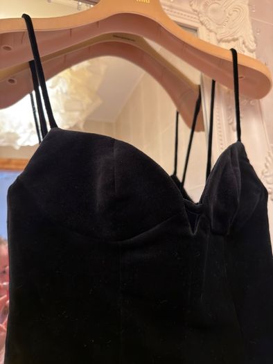 New Zara collection Combined Corsetry-Inspired velvet black Dress