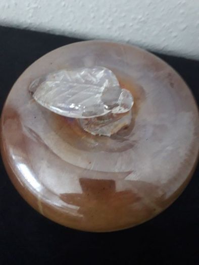 Paper Weight/Amber Glass .. Nice Gift ..  Price Drop
