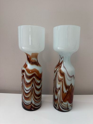 Opaline collectible Italian vase x2