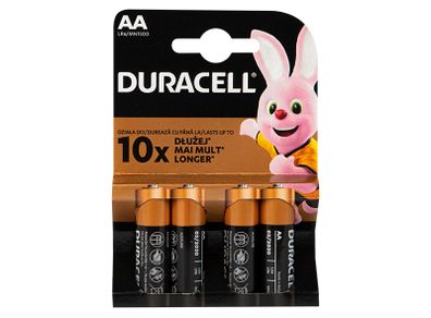 New 4x Duracell Plus Alkaline Battery AA 1.5v 4 Pieces Power MN 1500 LR6 R6 #946
