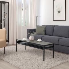 NYBODA Coffee Table, Metal legs and shelf with Reversible Top
