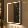 50 x 70 cm LED Lighted Bathroom Medicine Cabinet with Mirror, Defogger, Dimmer, 3 Color Light Makeup Mirror, Easy to Install, Wall Mounted Mirror Medicine Cabinet Image 5